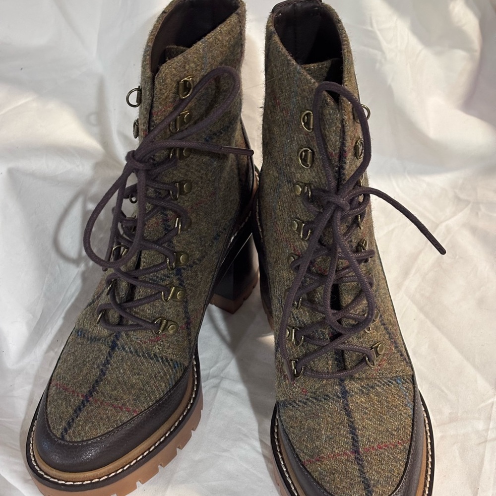 Tory Burch tweed lace-up bootie